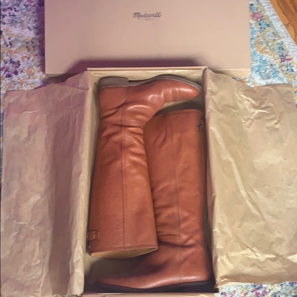 Madewell Zip-back tall boots in Pecan